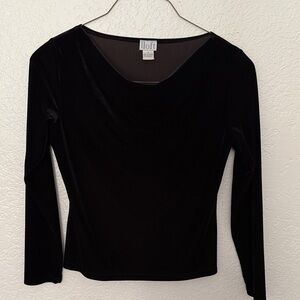 LOFT Women's Elegant Black Velvet Blouse